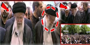 صدر ابراہیم رئیسی کی نماز جنازہ پڑھاتے ہوئے ایرانی سپریم لیڈر آیت اللہ خامنہ ای غم سے نڈھال ، جذباتی مناظر سامنے آگئے