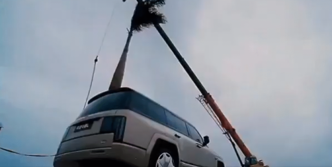 چینی مشہور کار کمپنی نے اپنی بنائی گاڑی کی مضبوطی چیک کروانے کیلئے تقریباً 42 فٹ لمبے بھاری بھرکم کھجور کے درخت کو گاڑی پر گرادیا ، نتیجہ کیا نکلا ، حیرت انگیز ویڈیو