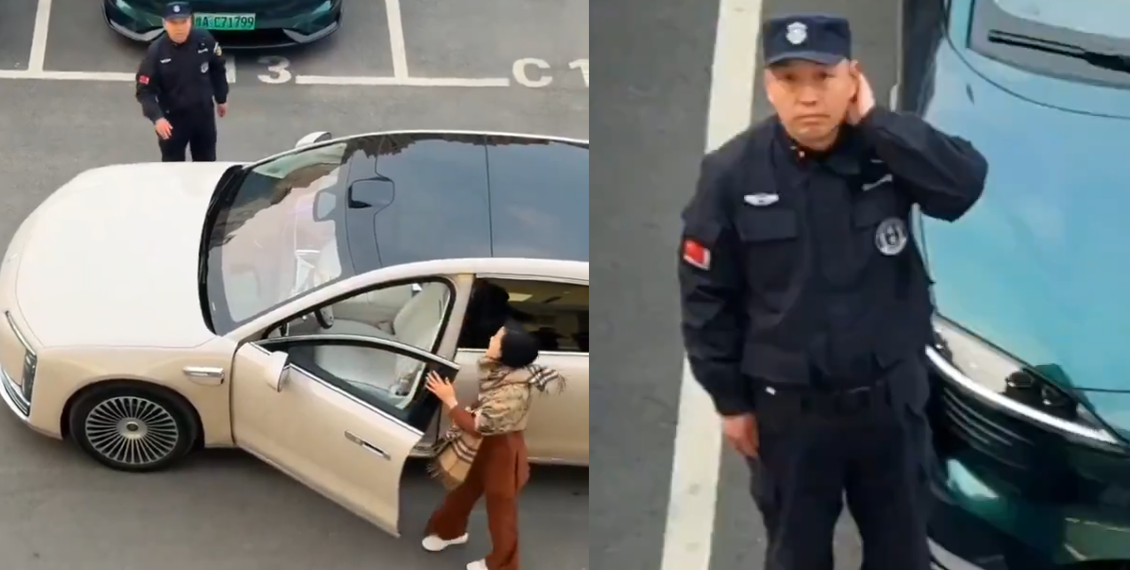 ٹیکنالوجی کا نیا شاہکار ، گارڈ نے چینی خاتون کو گاڑی سڑک پر پارک کرنے سے منع کیا تو پھر ٹیکنالوجی نے اپنا کون سا جادو دکھایا ؟ویڈیو وائرل